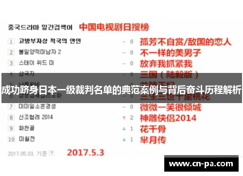 成功跻身日本一级裁判名单的典范案例与背后奋斗历程解析